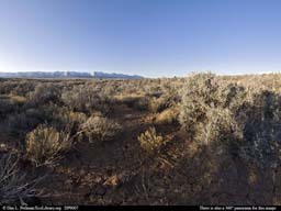 Panorama of Sagebrush scrub habitat in Colorado