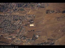 Urban sprawl in arid landscape (aerial), California, USA