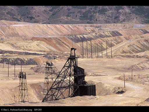 Old copper mine tailings, Montana, USA